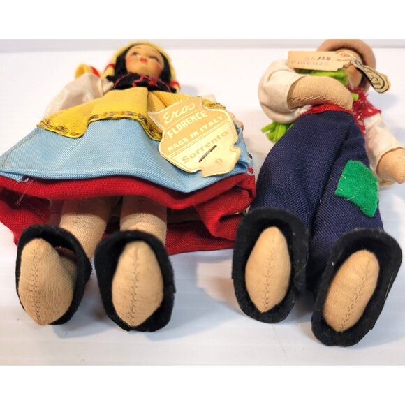 Eros Firenze 24 Sorrento 15 Italian Cloth Dolls 1950s Florence Italy 6'' Set 2 - Picture 8 of 12